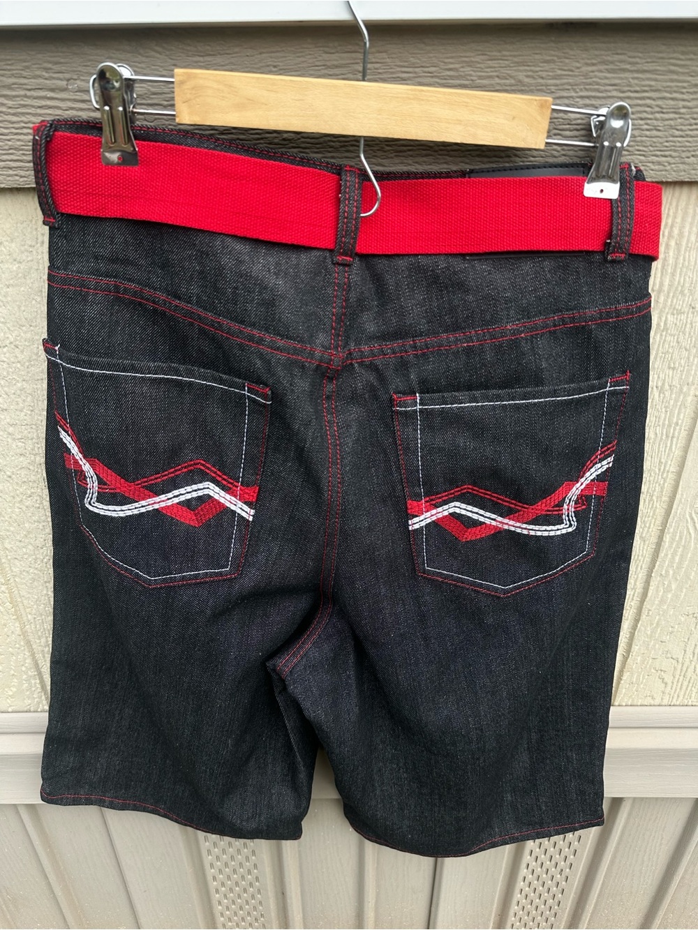 Y2K Urban Label Jorts Jean Shorts Super Baggy 15" Mens 32 JNCO Style Black
